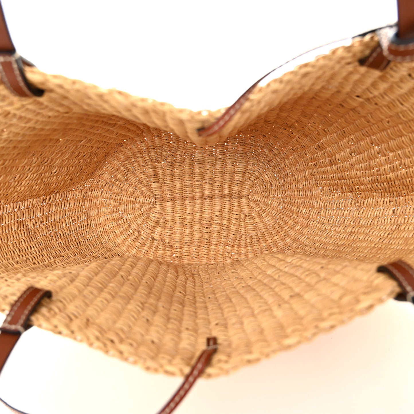 Calfskin Raffia Paulas Ibiza Small Shell Basket Tote Bag Natural Tan