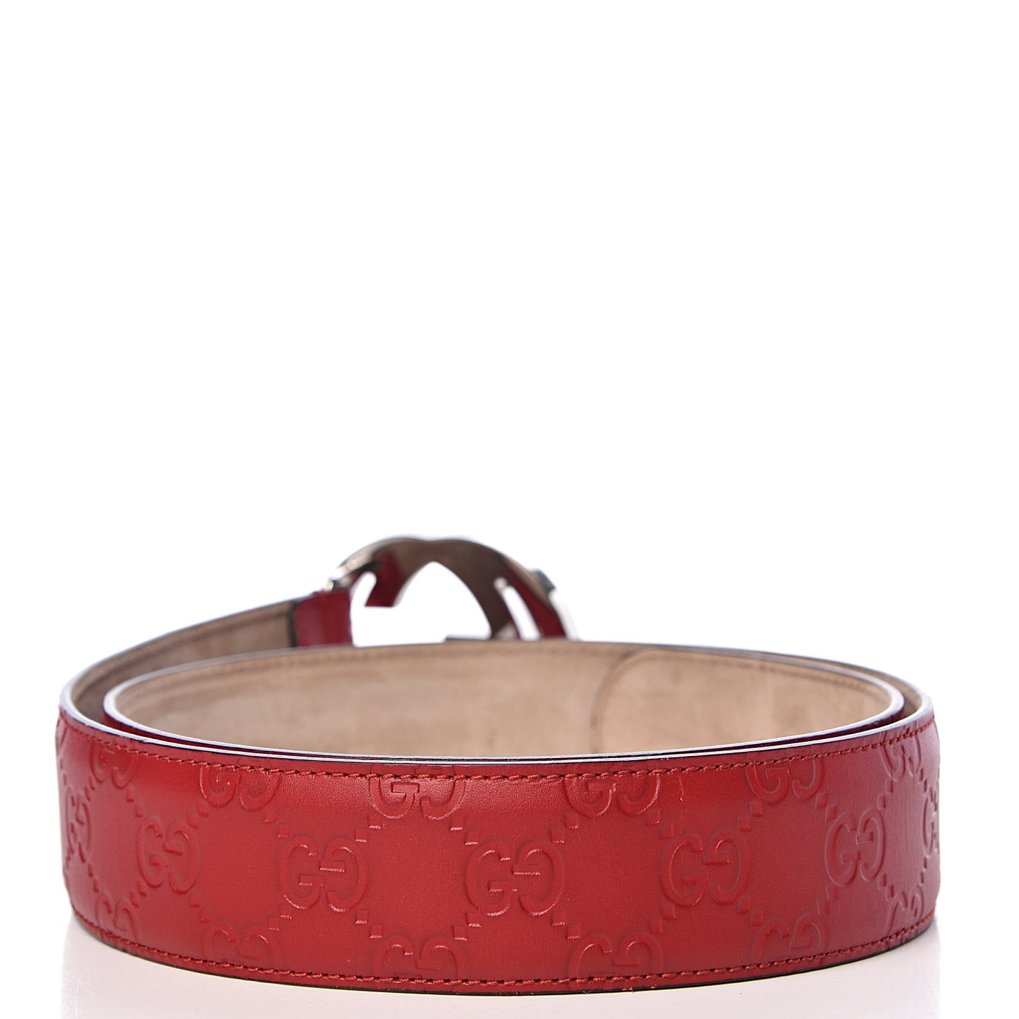 Guccissima Signature Interlocking G 40mm Belt 95 38 Hibiscus Red