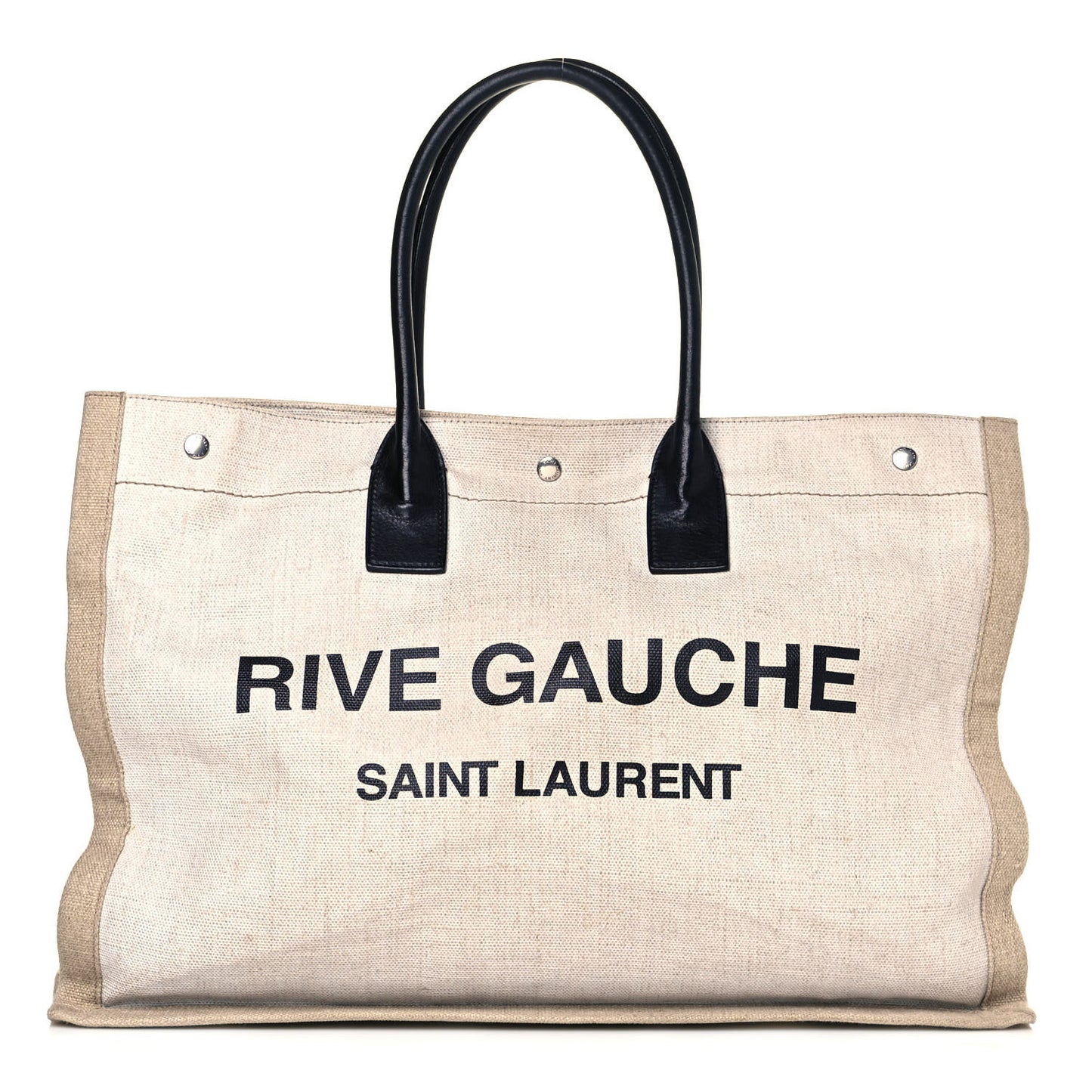 Linen Calfskin Rive Gauche Tote Optic White