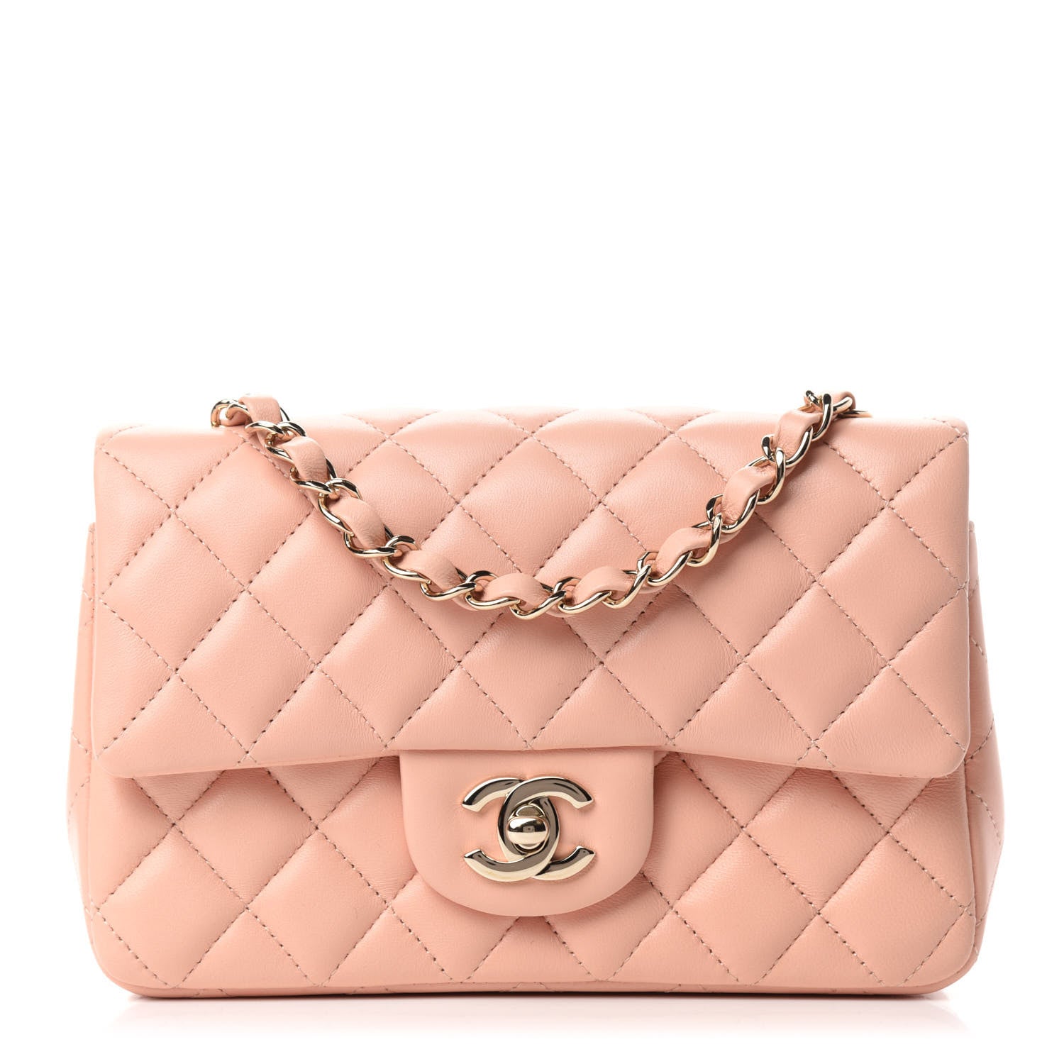 Chanel Lambskin Quilted Mini Rectangular Flap Light Pink 1 of 11