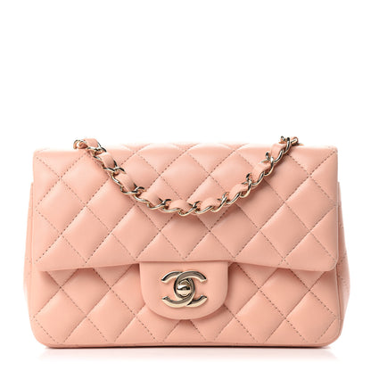 Chanel Lambskin Quilted Mini Rectangular Flap Light Pink 1 of 11