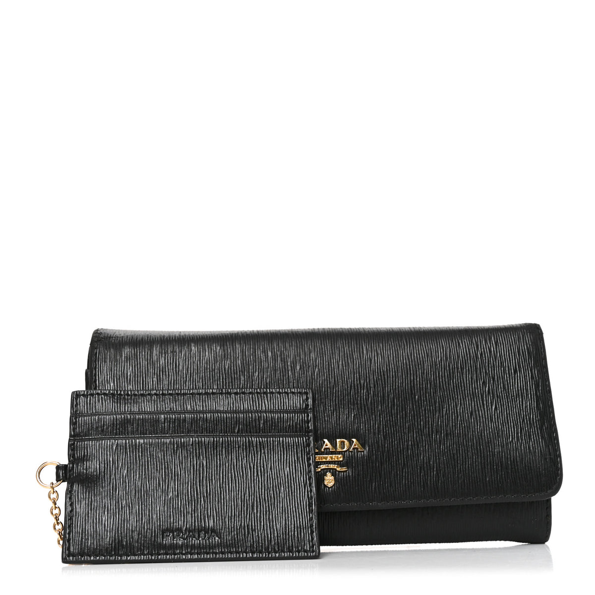 Prada Vitello Move Continental Flap Wallet Black 3 of 9