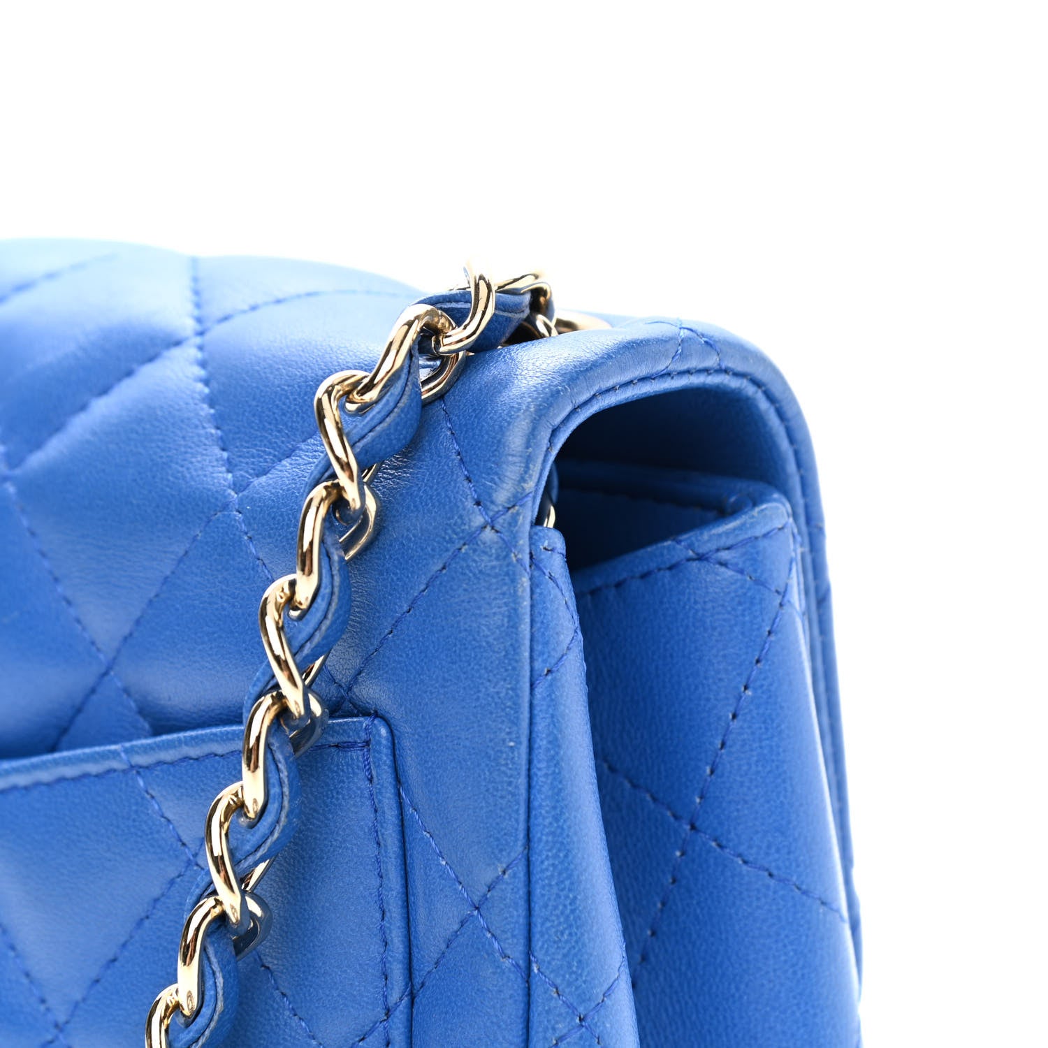 Chanel Lambskin Quilted Mini Square Flap Blue 12 of 15