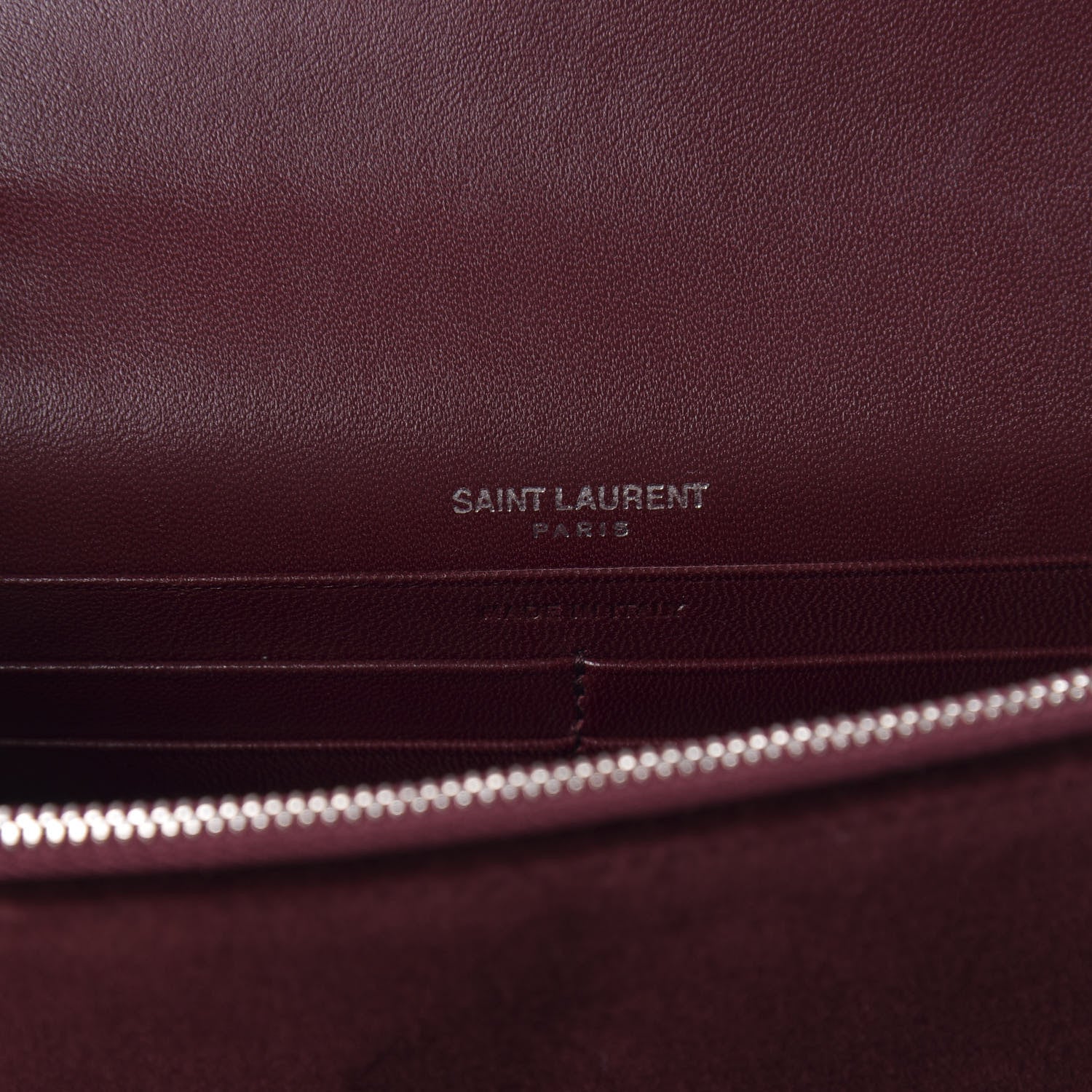Saint Laurent Velvet Crystal Monogram Kate Tassel Shoulder Bag Burgundy 8 of 9