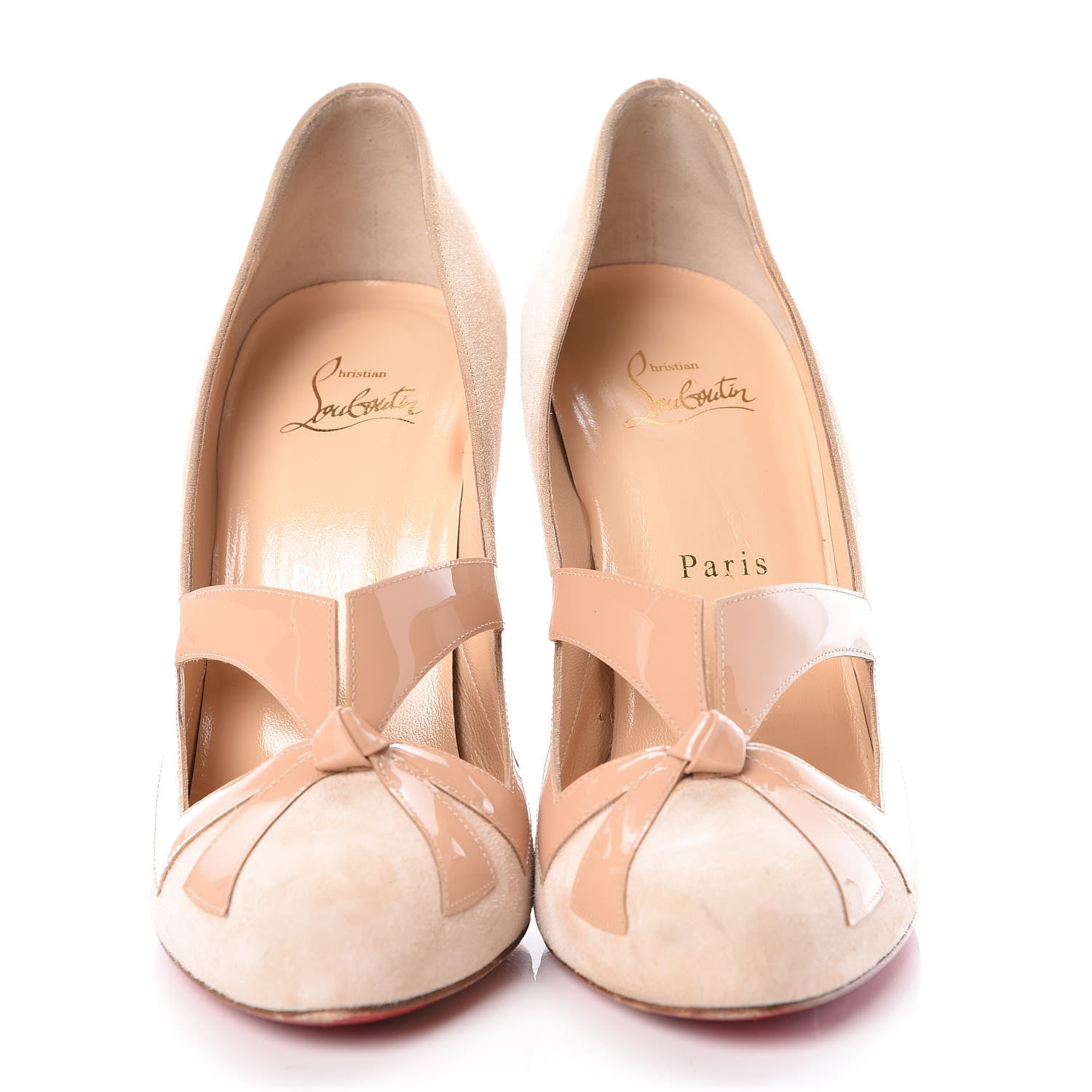 Christian Louboutin Veau Velours Patent Bow Me Dear 100 Pumps 40 Doudou 2 of 10