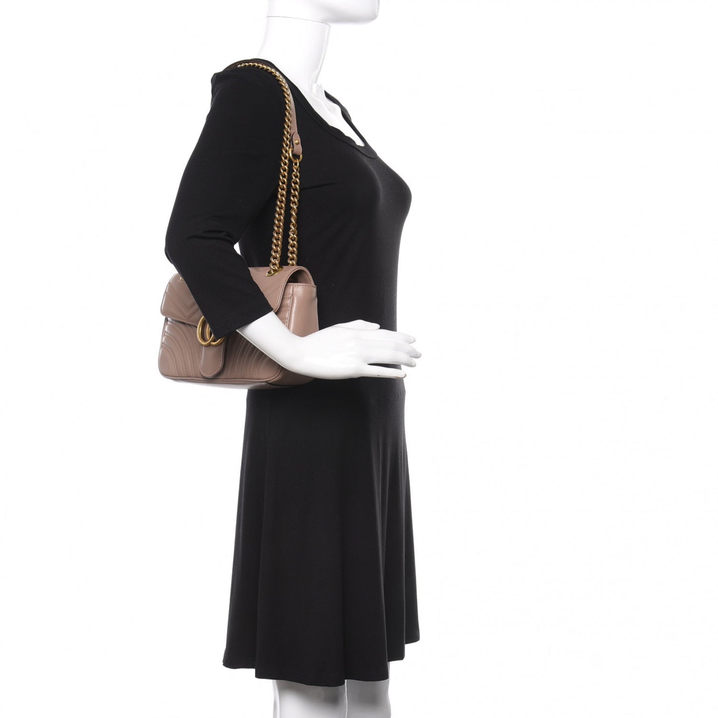Calfskin Matelasse Small GG Marmont Shoulder Bag Porcelain Rose