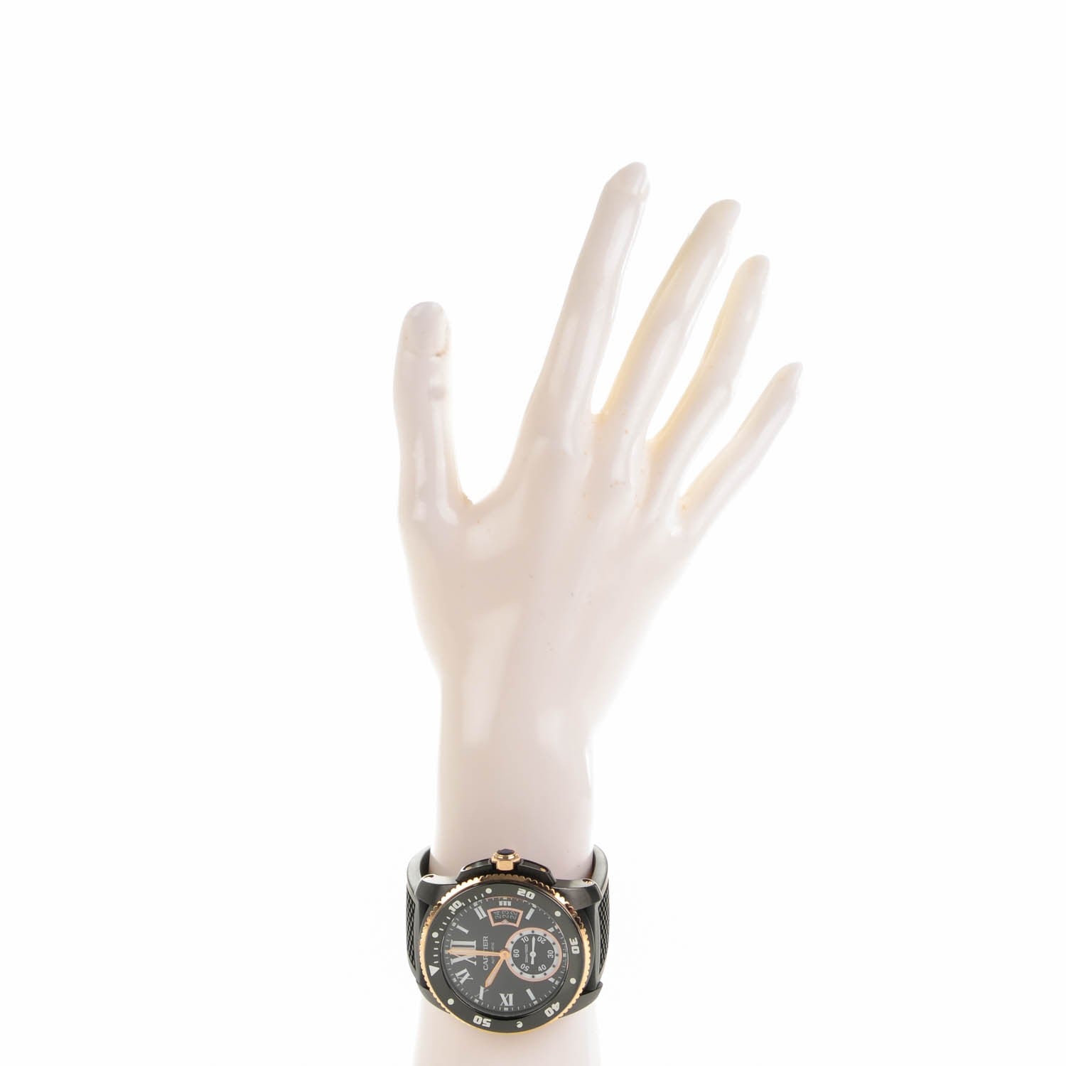 Cartier ADLC Stainless Steel 18K Pink Gold Rubber 42mm Calibre de Cartier Diver Automatic Watch Black 2 of 8