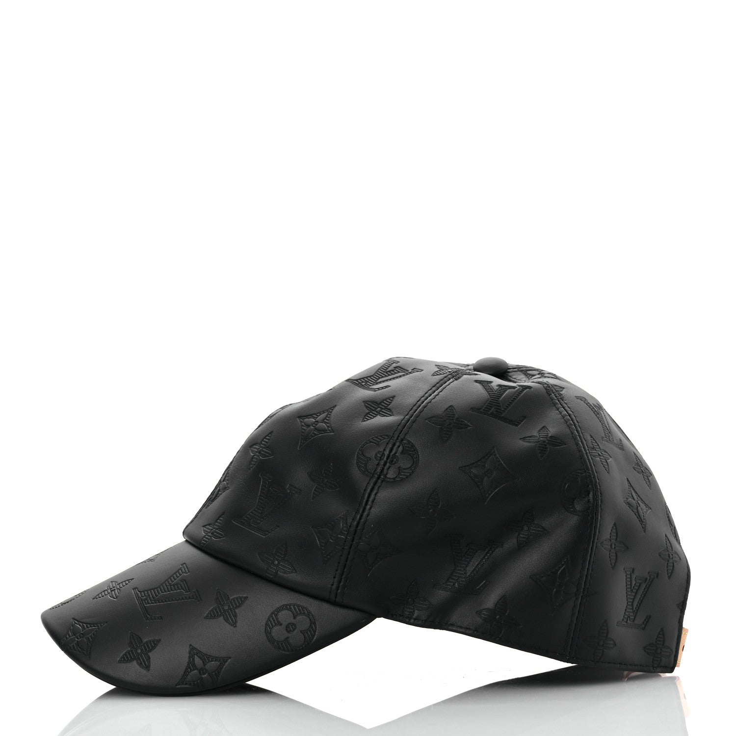 Louis Vuitton Calfskin Monogram Shadow Baseball Cap 58 Black 4 of 9