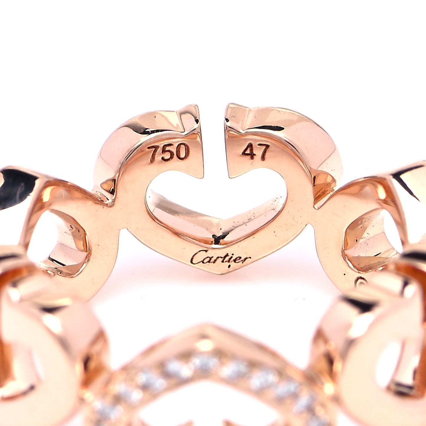 18K Pink Gold Diamond Hearts and Symbols Ring 47 4