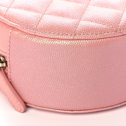 Chanel Iridescent Caviar Resin Quilted Round Clutch With Chain Pink 9 of 11