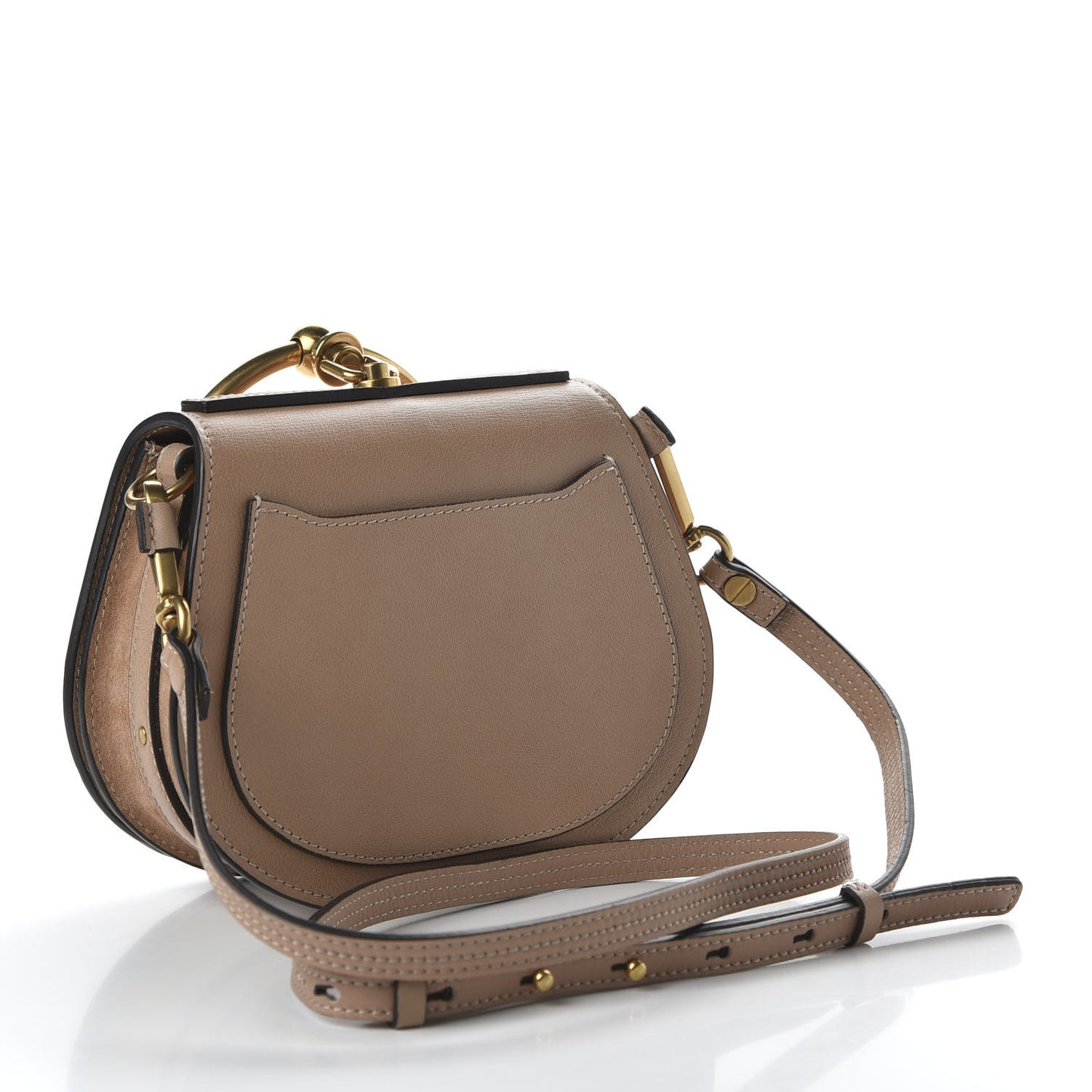 Calfskin Suede Small Nile Bracelet Bag Biscotti Beige