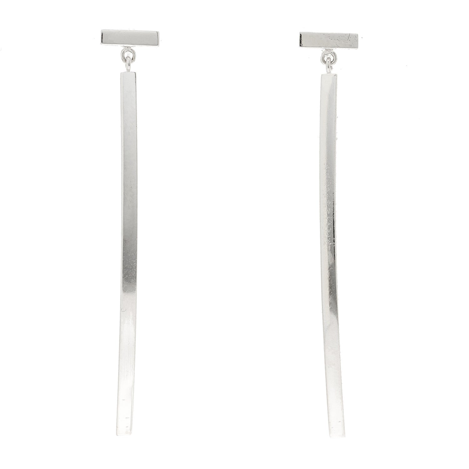 Tiffany 18K White Gold T Bar Earrings 1 of 5
