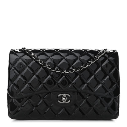Chanel Patent Quilted Jumbo Double Flap Black 1 of 11