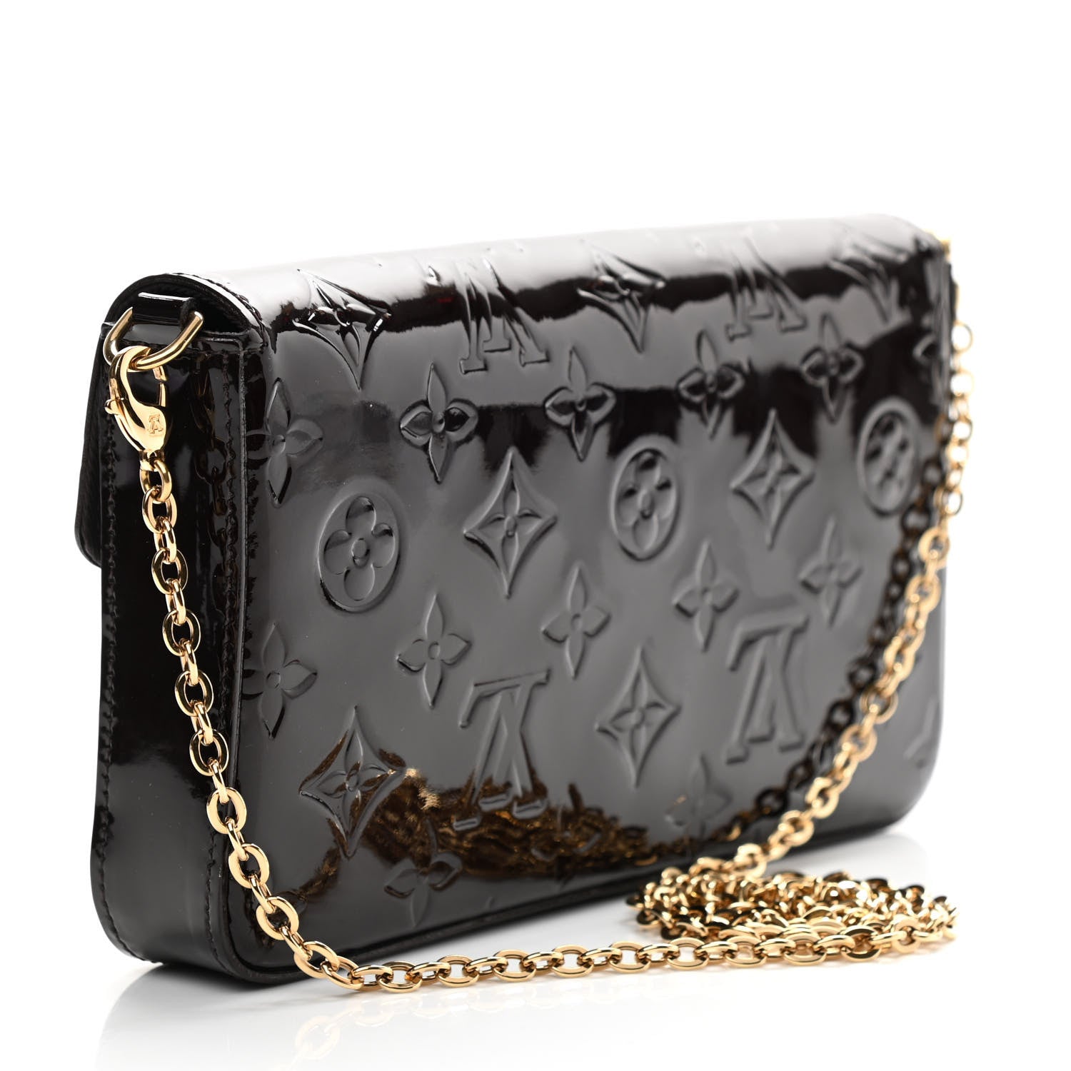 Louis Vuitton Vernis Pochette Felicie Chain Wallet Amarante 4 of 9