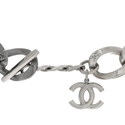 Chanel Chain Link CC Choker Necklace Silver 4 of 4
