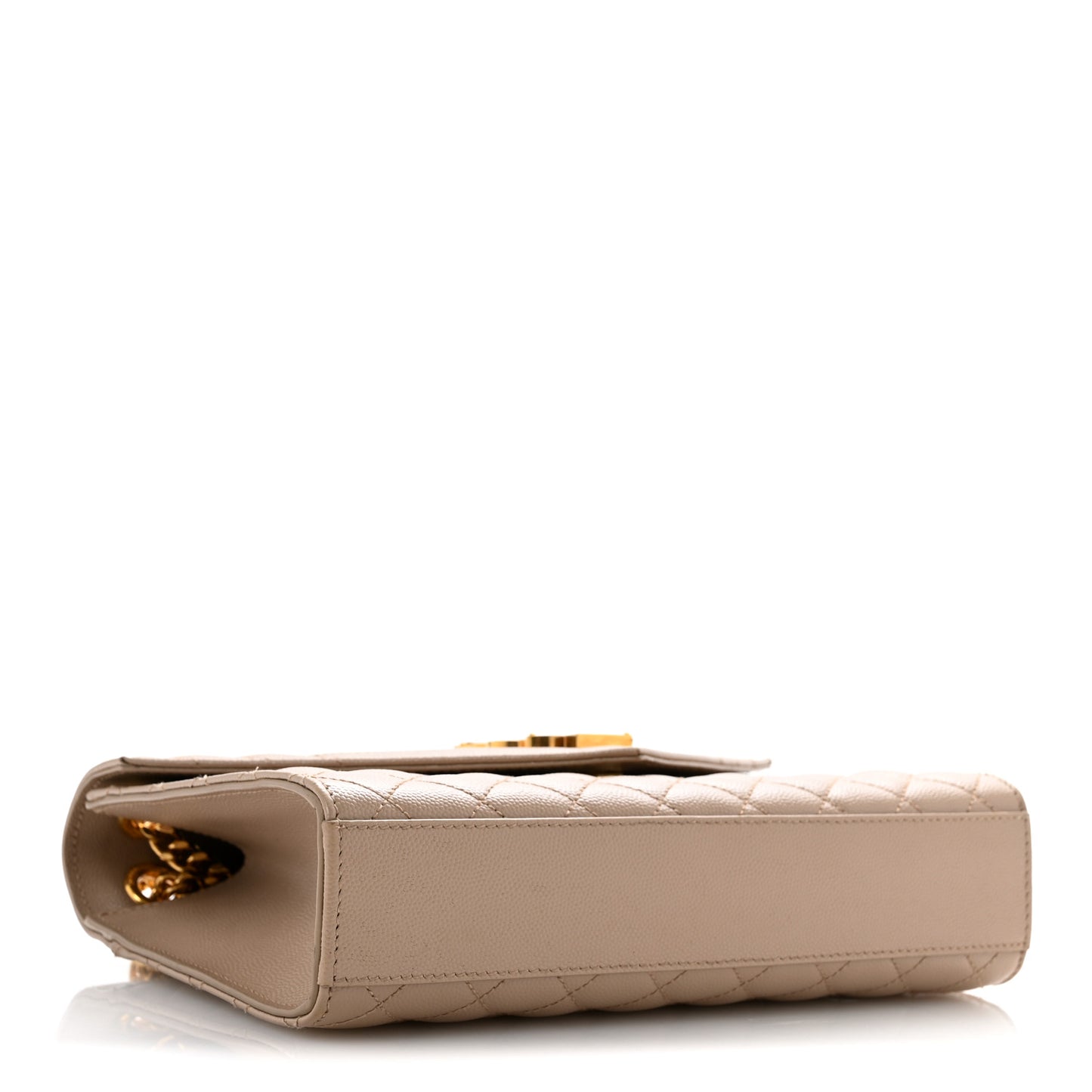 Grain De Poudre Textured Mixed Matelasse Medium Triquilt Monogram Satchel Dark Beige