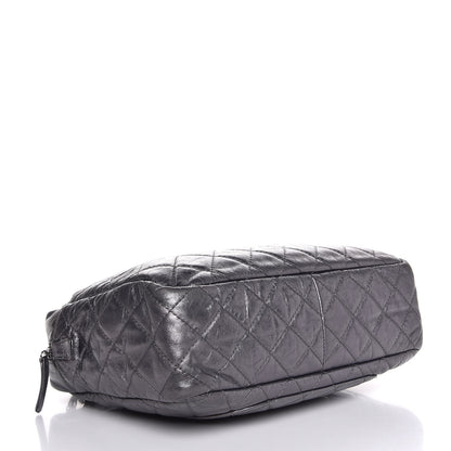 Chanel Metallic Aged Calfskin Quilted Large Reissue Camera Case Silver 5 of 9