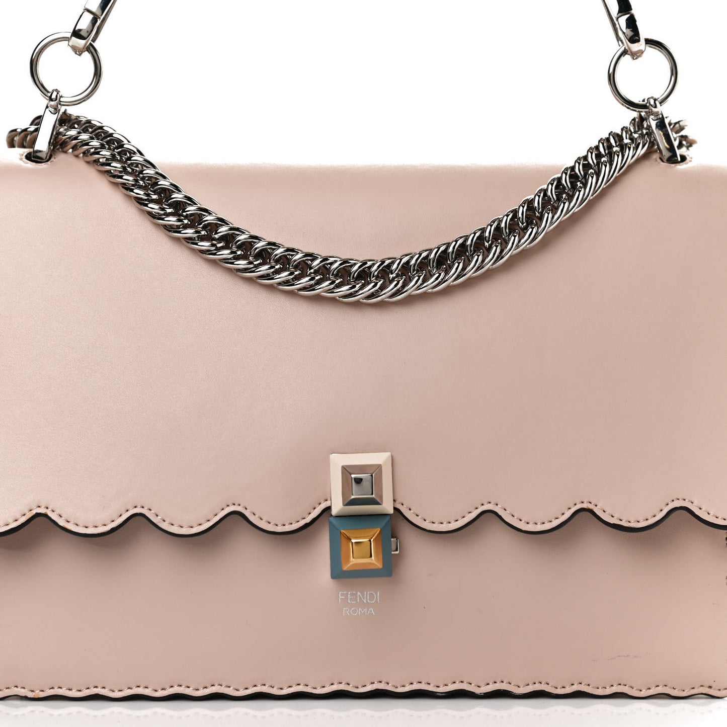 Vitello Liberty Scalloped Studded Kan I Shoulder Bag Plaster
