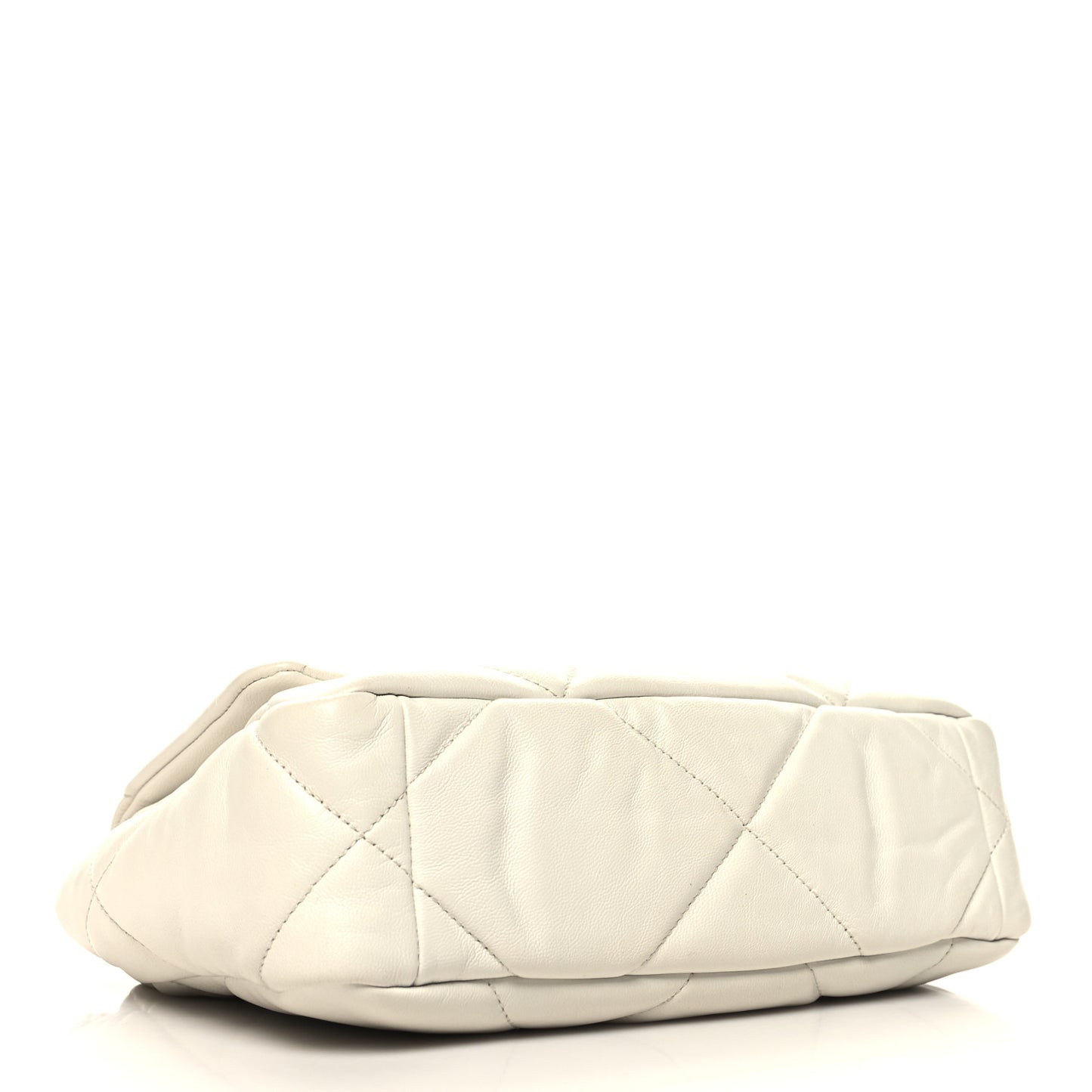 Goatskin Quilted Medium Chanel 19 Flap White