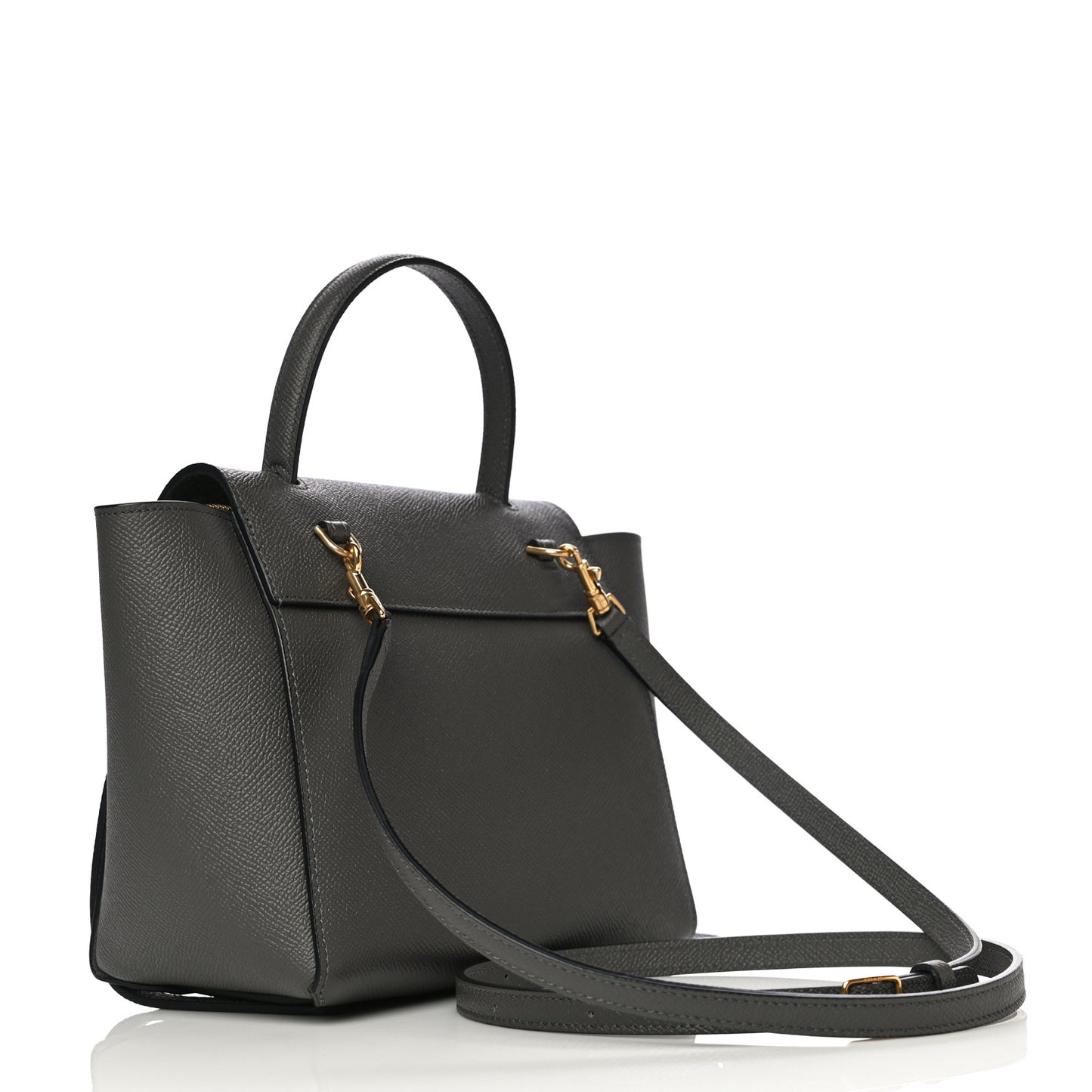 Grained Calfskin Nano Belt Bag Grey