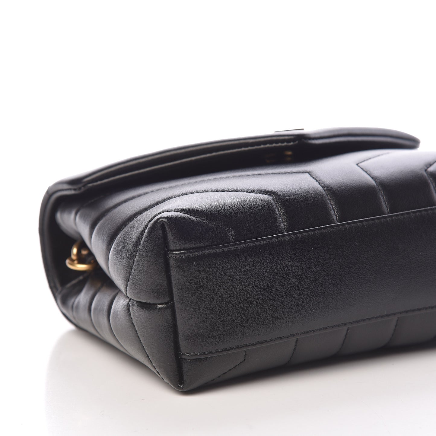 Calfskin Y Quilted Monogram Toy Loulou Crossbody Bag Black