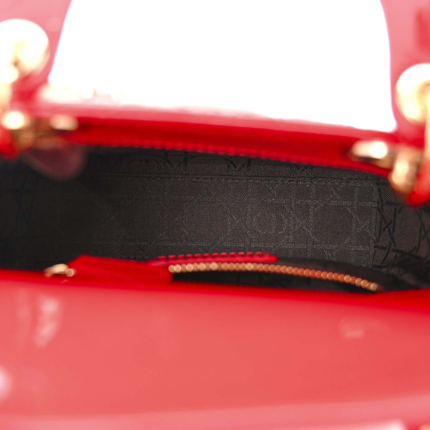 Christian Dior Patent Cannage Mini Lady Dior Red 5 of 10