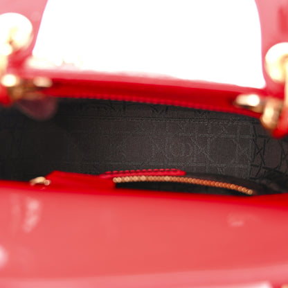 Christian Dior Patent Cannage Mini Lady Dior Red 5 of 10