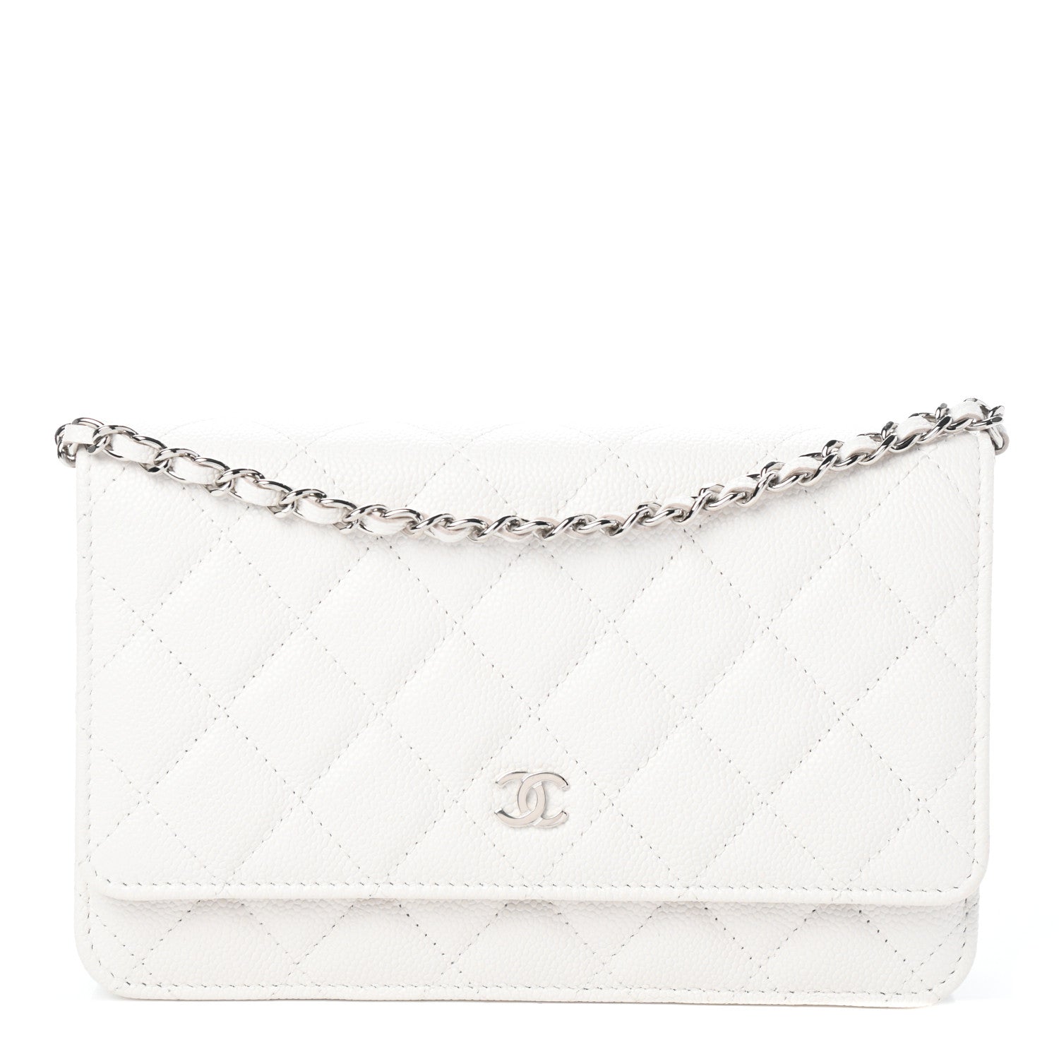 Chanel Caviar Quilted Wallet On Chain WOC White 1 of 11