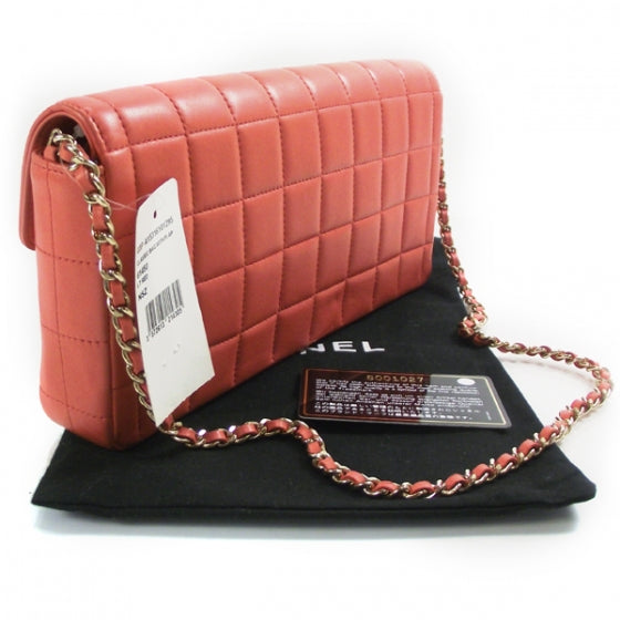 Chanel Lambskin East West Chocolate Bar Classic Flap Red 3 of 12