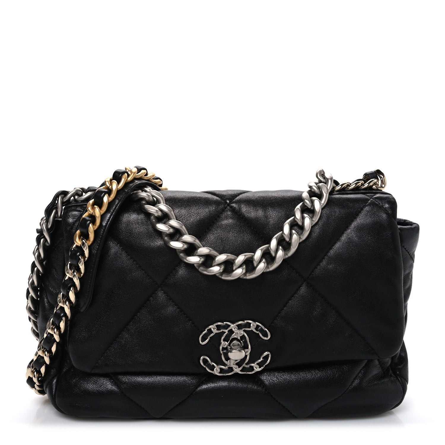 Chanel Lambskin Quilted Medium Chanel 19 Flap Black 1 of 11
