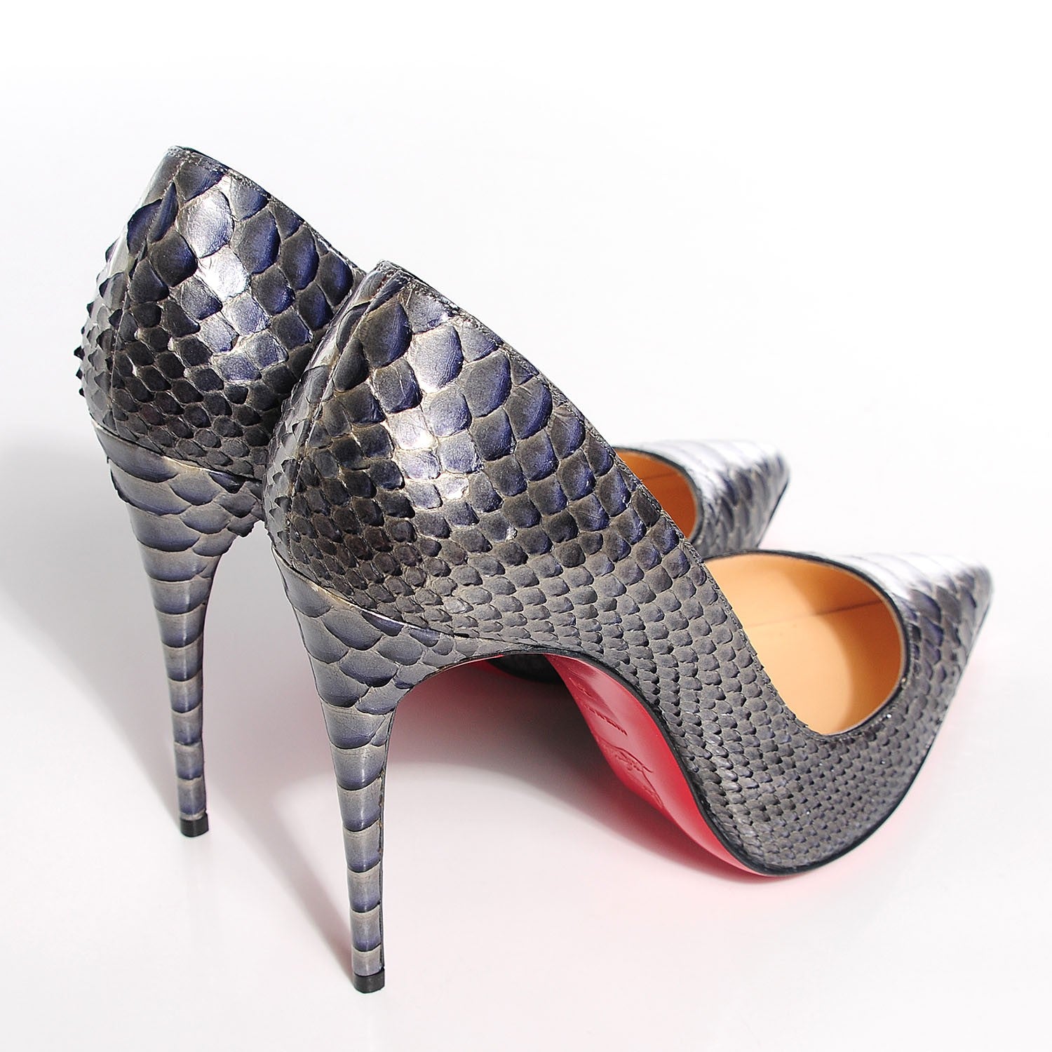 Christian Louboutin Python Armure Pigalle Follies 100 Pumps 39 Eclipse 4 of 6
