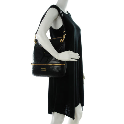 Jimmy Choo Calfskin Suede Shoulder Bag Black 2 of 7