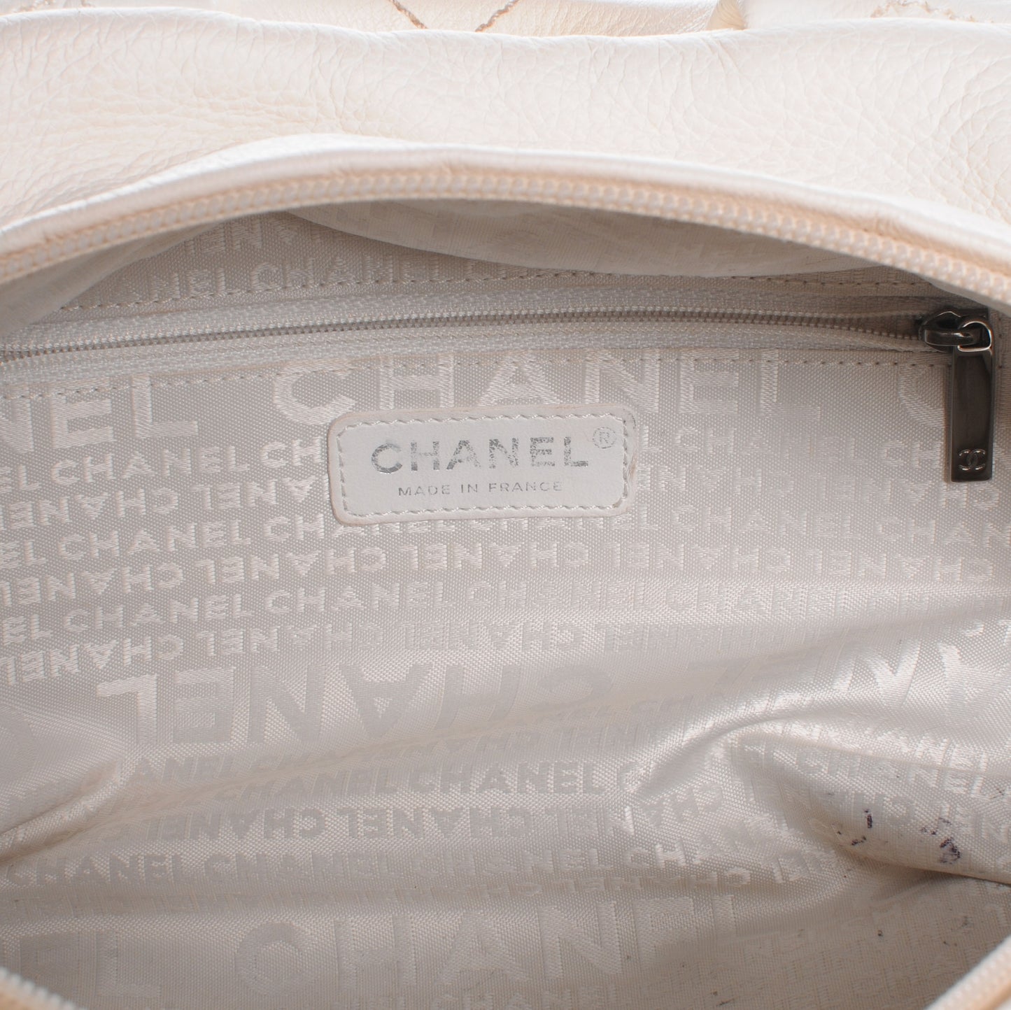 Calfskin Round Bowling Bag White