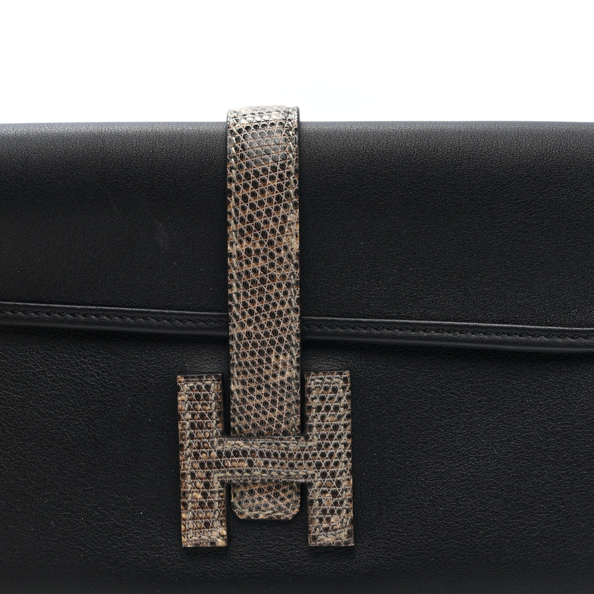 Hermes Swift Lizard Jige Touch Duo Clutch Black Ombre 9 of 10