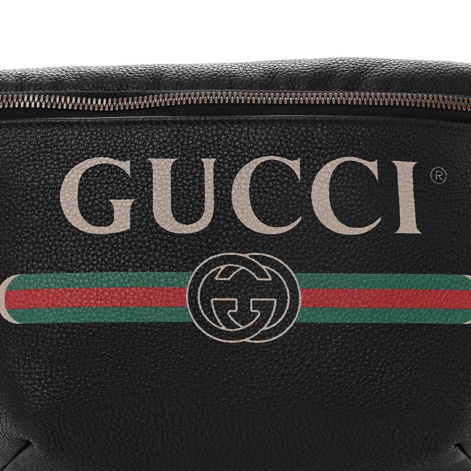 Gucci Grained Calfskin Logo Belt Bag Black 7 of 9