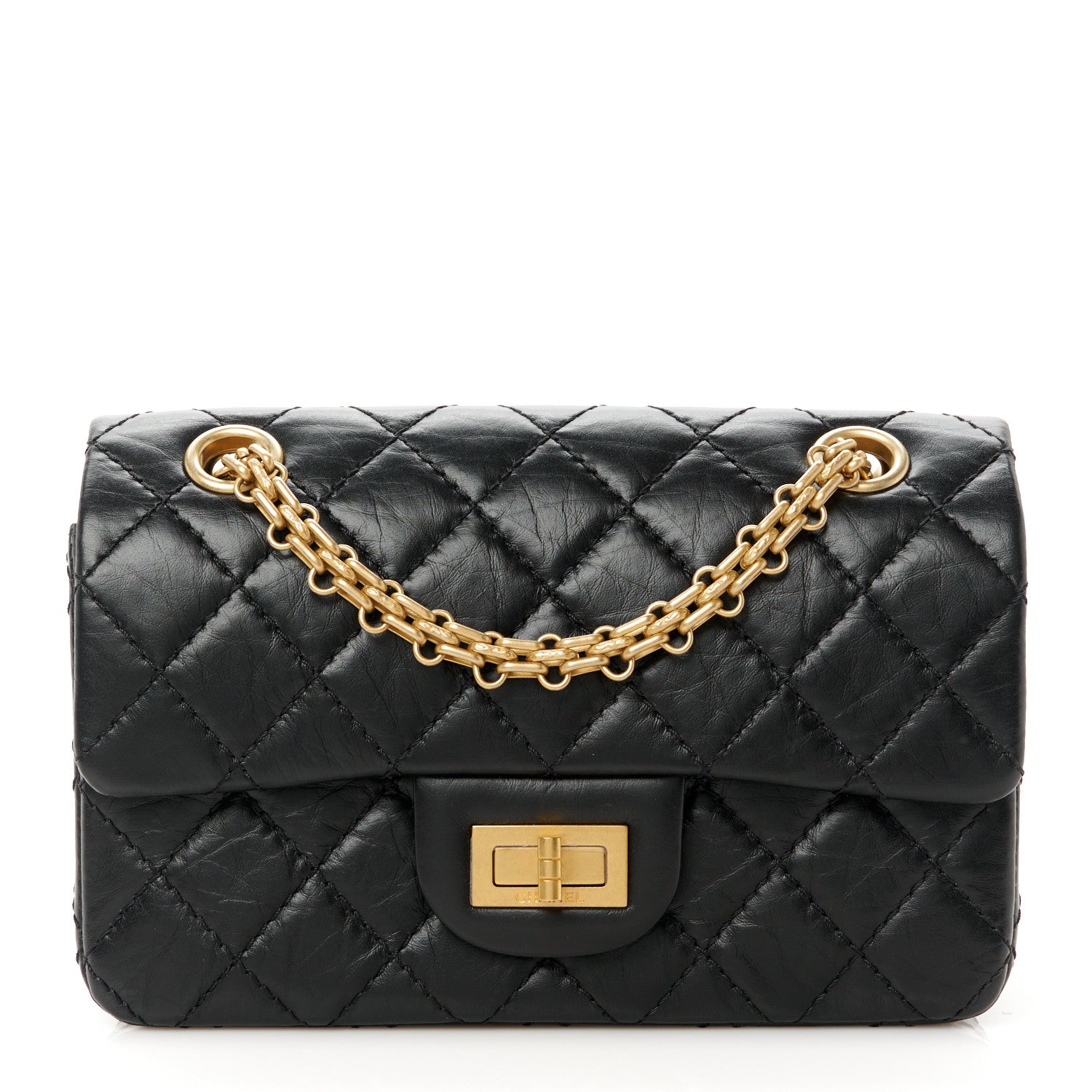 Chanel Aged Calfskin Quilted 2.55 Reissue Mini Flap Black 1 of 11