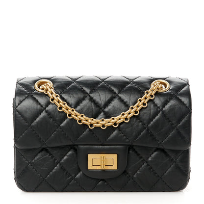 Chanel Aged Calfskin Quilted 2.55 Reissue Mini Flap Black 1 of 11