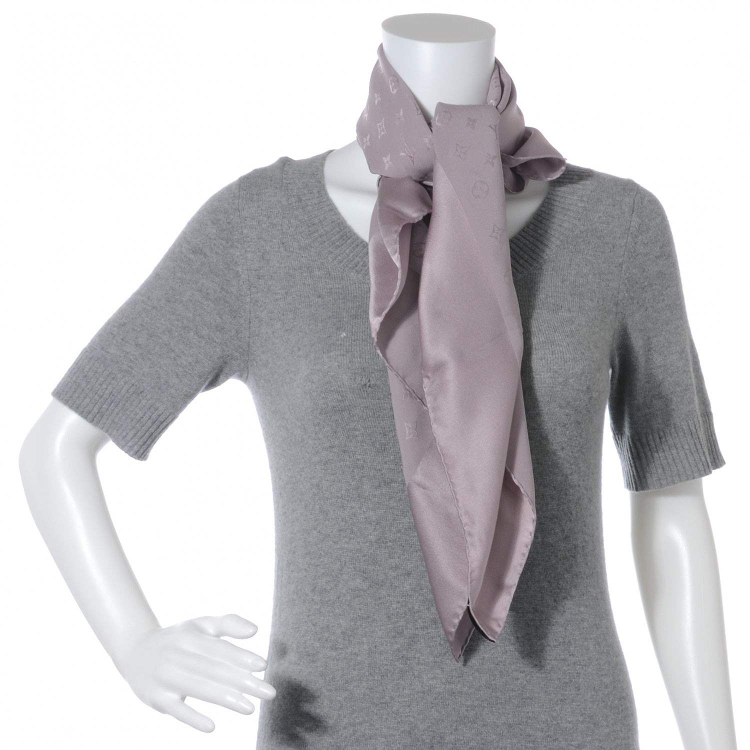 Louis Vuitton Silk Monogram Monaco Scarf Purple 3 of 6