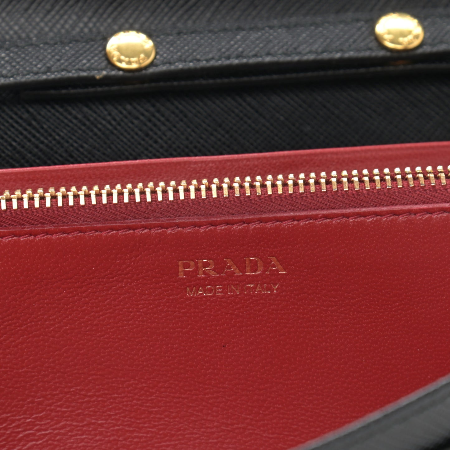 Saffiano Lux Chain Wallet Black