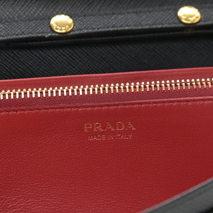 Prada Saffiano Lux Chain Wallet Black 5 of 9