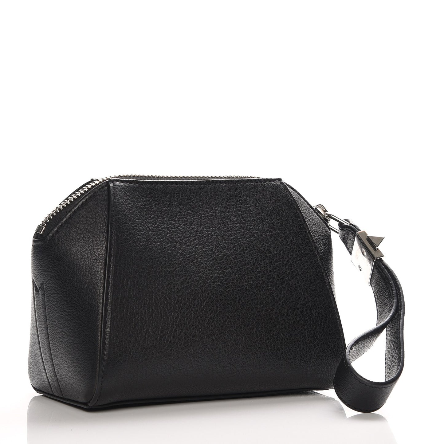 Sugar Goatskin Small Antigona Beauty Wristlet Black