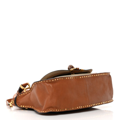 Chloe Calfskin Studded Medium Marcie Satchel Caramel 4 of 17