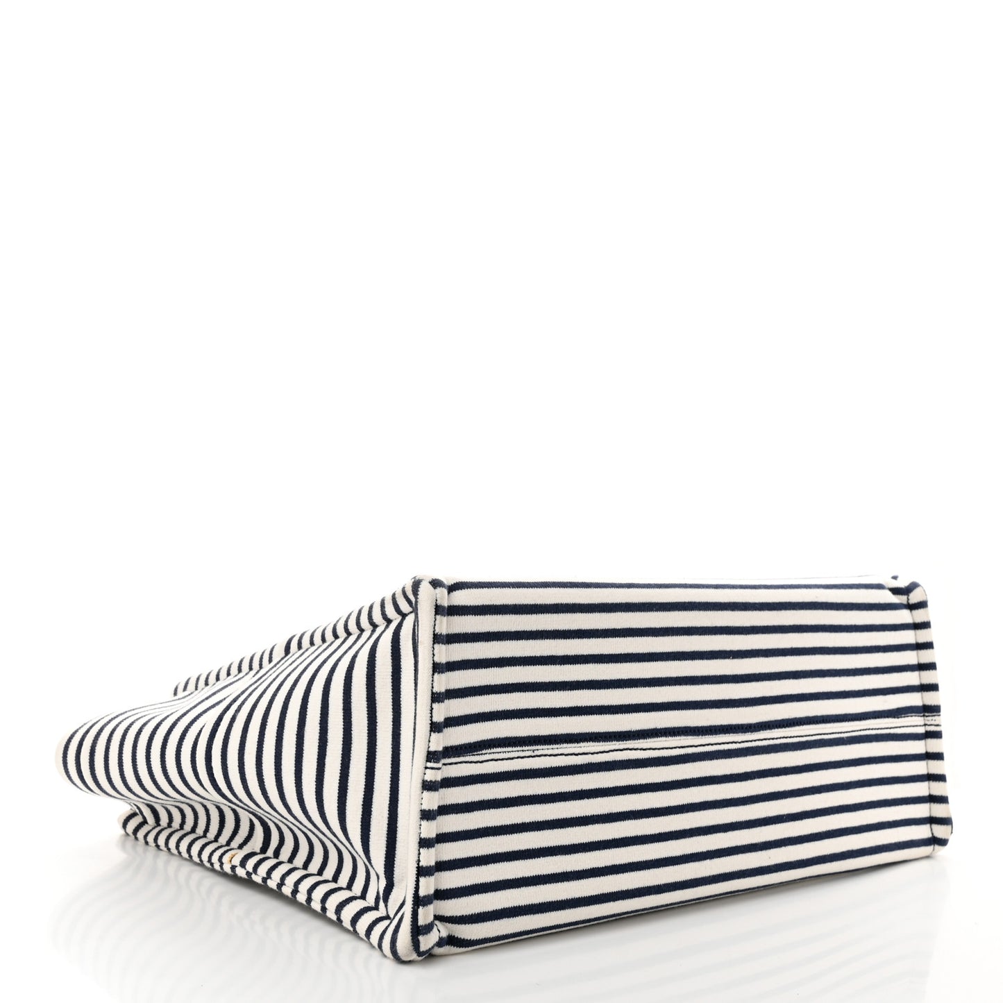 Canvas Calfskin Striped Triomphe Cabas Navy