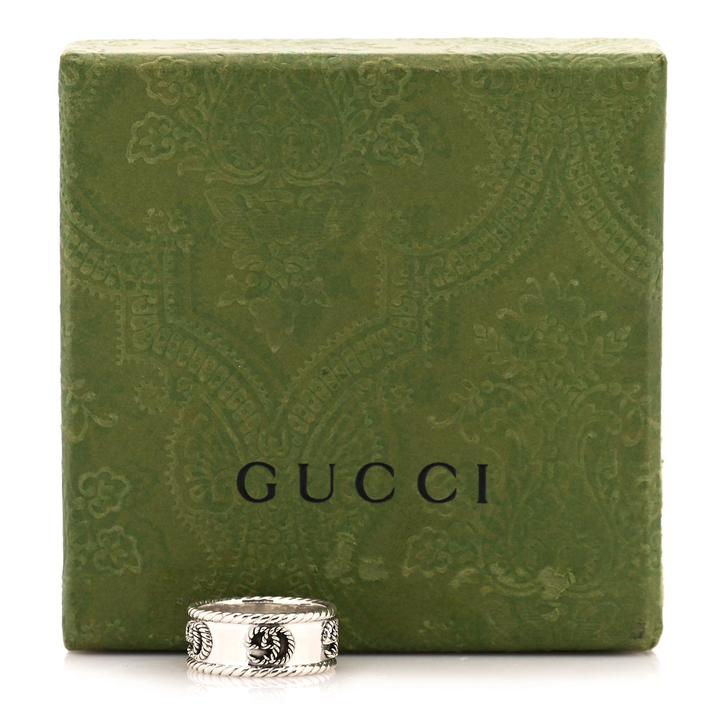 Sterling Silver Torchon GG Marmont Ring 55 7.25