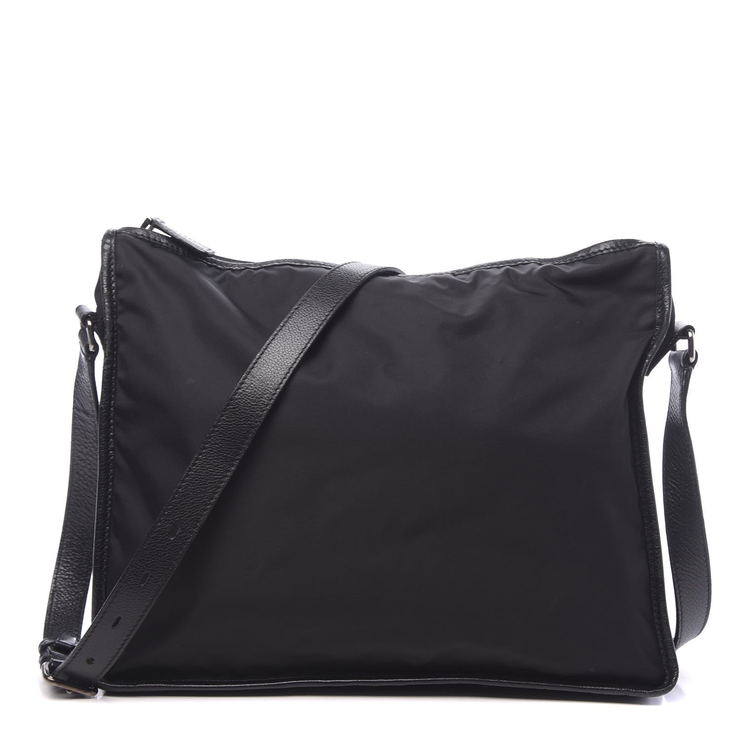 Prada Nylon Flat Messenger Bag Black 1 of 16