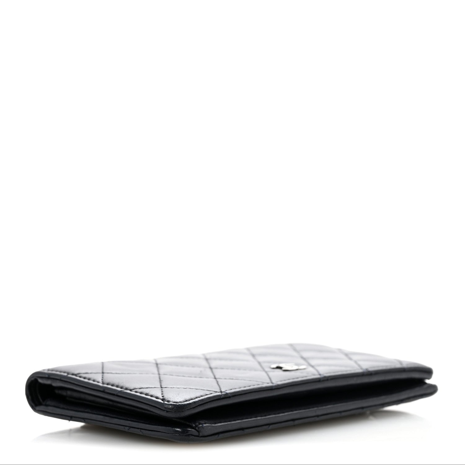 Chanel Lambskin Quilted Yen Wallet Blue 4 of 12