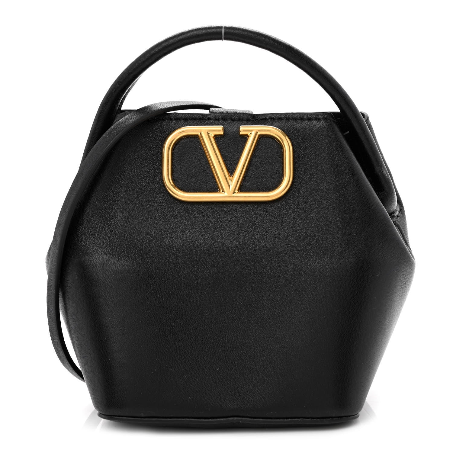 Valentino Garavani Nappa Mini Vlogo Bucket Bag Black 1 of 9