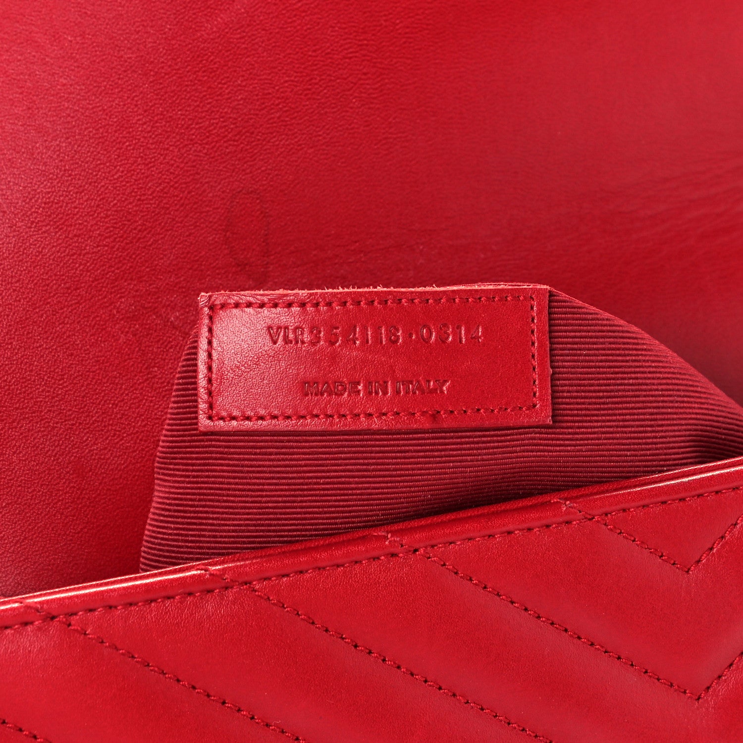 Saint Laurent Smooth Calfskin Matelasse Chevron Large Monogram Satchel Red 8 of 12