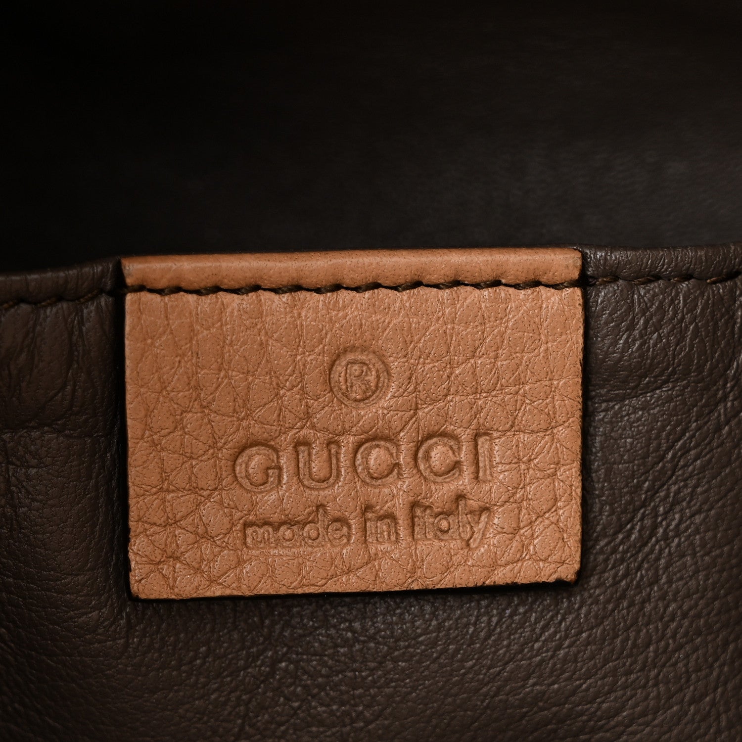 Gucci Pebbled Calfskin Miss Bamboo Bucket Bag Camelia 6 of 10