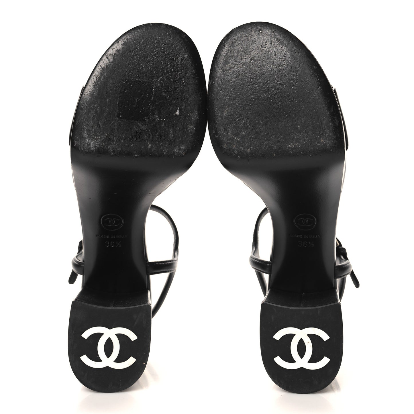Lambskin Logo Platform Sandals 36.5 Black